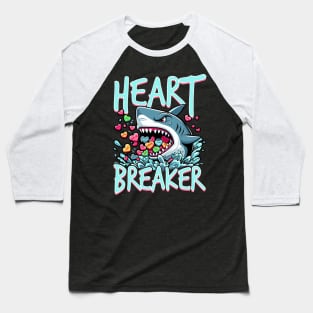 Heartbreaker shark eating hearts Valentine's Day Baseball T-Shirt